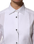 Dolce & Gabbana White Cotton Tuxedo Bib Long Sleeve Dress Shirt